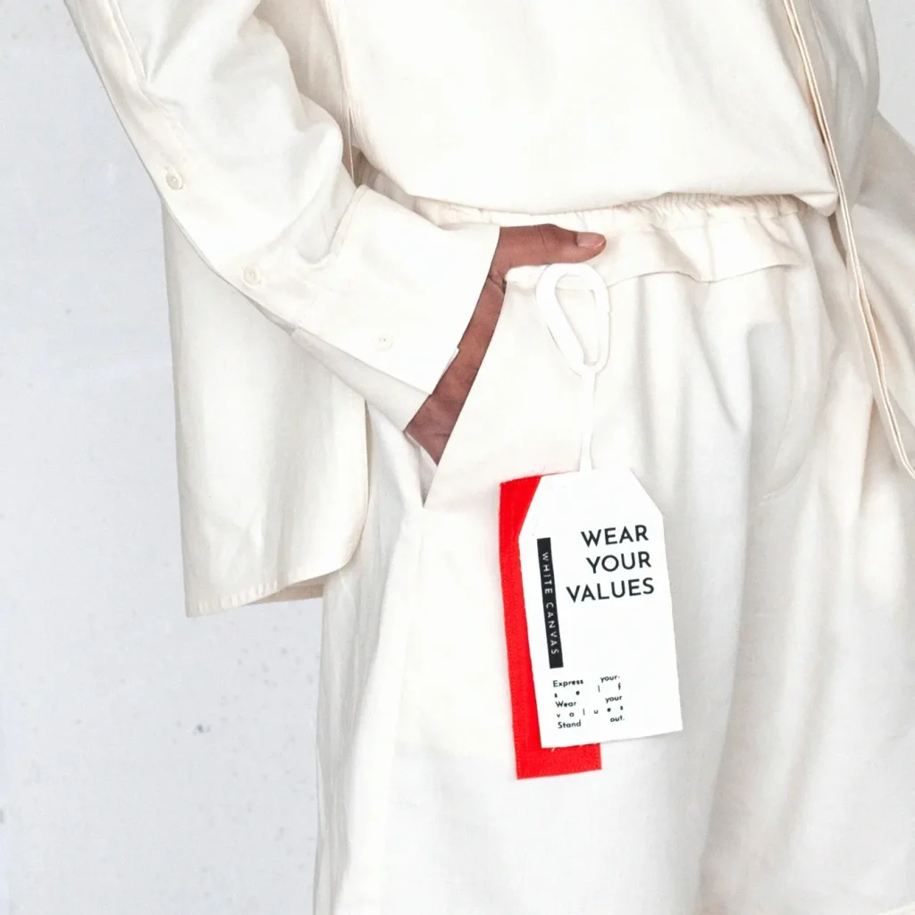 Étiquette textile éthique – Collaboration SAMJI x White Canvas
